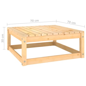 vidaXL Υποπόδιο Κήπου 70x70x30cm από Μασίφ Ξύλο Πεύκου 1 τεμ.