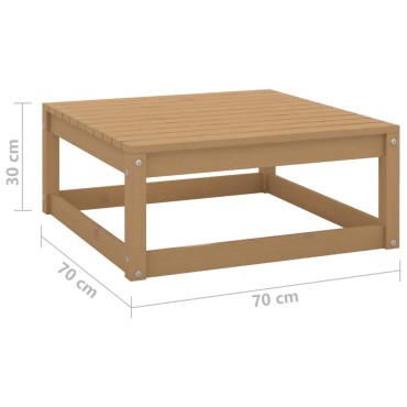 vidaXL Υποπόδιο Κήπου Καφέ Μελί 70x70x30cm από Μασίφ Ξύλο Πεύκου 1 τεμ. Γωνιακός