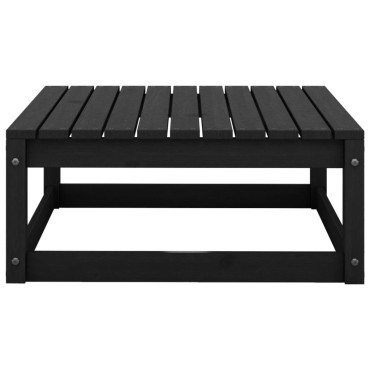 vidaXL Υποπόδιο Κήπου 70x70x30cm από Μασίφ Ξύλο Πεύκου Μαύρο 1 τεμ. Γωνιακός
