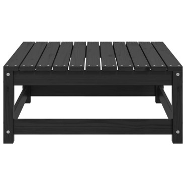 vidaXL Υποπόδιο Κήπου 70x70x30cm από Μασίφ Ξύλο Πεύκου Μαύρο 1 τεμ. Γωνιακός