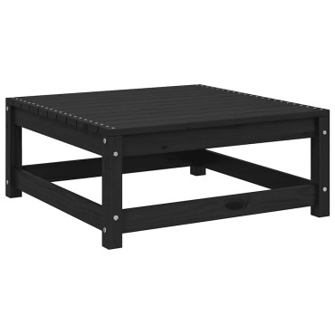 vidaXL Υποπόδιο Κήπου 70x70x30cm από Μασίφ Ξύλο Πεύκου Μαύρο 1 τεμ. Γωνιακός
