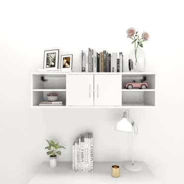 vidaXL Ραφιέρα Τοίχου Λευκή 102x30x29cm από Επεξ. Ξύλο 1 τεμ.