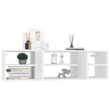 vidaXL Ραφιέρα Τοίχου Λευκή 102x30x29cm από Επεξ. Ξύλο 1 τεμ.