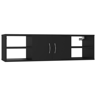 vidaXL Ραφιέρα Τοίχου Μαύρη 102x30x29cm από Επεξ. Ξύλο 1 τεμ.