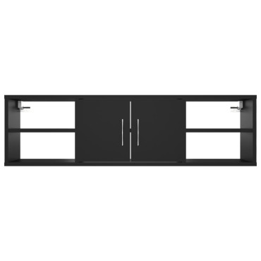 vidaXL Ραφιέρα Τοίχου Μαύρη 102x30x29cm από Επεξ. Ξύλο 1 τεμ.