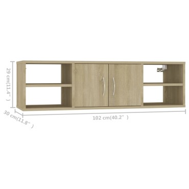 vidaXL Ράφι Τοίχου Sonoma Δρυς 102x30x29cm Επεξ. Ξύλο 1 τεμ.