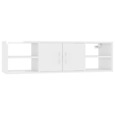 vidaXL Ραφιέρα Τοίχου Γυαλιστερό Λευκό 102x30x29cm από Επεξ. Ξύλο 1 τεμ.