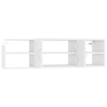 vidaXL Ραφιέρα Τοίχου Γυαλιστερό Λευκό 102x30x29cm από Επεξ. Ξύλο 1 τεμ.