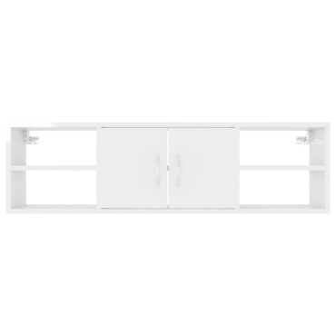 vidaXL Ραφιέρα Τοίχου Γυαλιστερό Λευκό 102x30x29cm από Επεξ. Ξύλο 1 τεμ.
