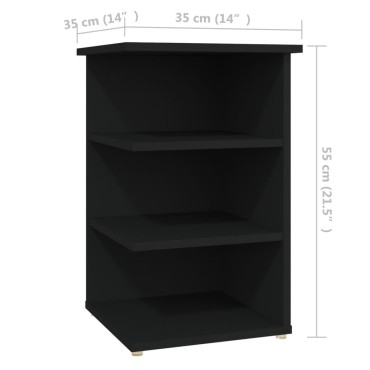 vidaXL Βοηθητικό Ντουλάπι Μαύρο 35x35x55cm από Επεξ. Ξύλο 1 τεμ.