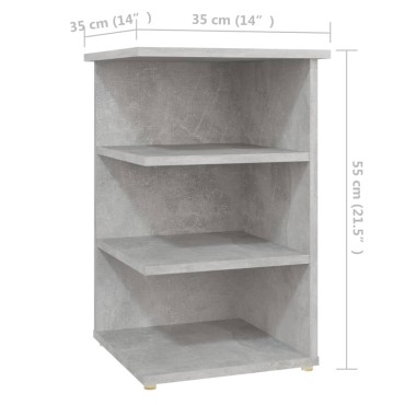 vidaXL Βοηθητικό Ντουλάπι Γκρι Σκυρ. 35x35x55cm από Επεξ. Ξύλο 1 τεμ.