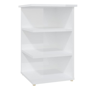 vidaXL Βοηθητικό Ντουλάπι Γυαλ. Λευκό 35x35x55cm από Επεξ. Ξύλο 1 τεμ.