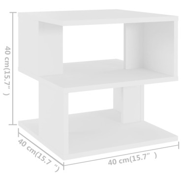vidaXL Τραπέζι Βοηθητικό Λευκό 40x40x40cm από Επεξ. Ξύλο 1 τεμ.