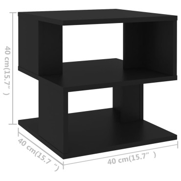 vidaXL Τραπέζι Βοηθητικό Μαύρο 40x40x40cm από Μοριοσανίδα 1 τεμ.