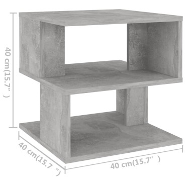 vidaXL Τραπέζι Βοηθητικό Γκρι Σκυροδέματος 40x40x40cm Επεξ. Ξύλο 1 τεμ.