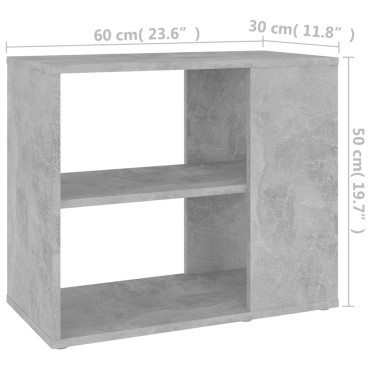 vidaXL Βοηθητικό Ντουλάπι Γκρι Σκυροδέματος 60x30x50cm Επεξ. Ξύλο 1 τεμ.