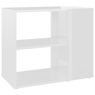vidaXL Βοηθητικό Ντουλάπι Γυαλ. Λευκό 60x30x50cm από Επεξ. Ξύλο 1 τεμ.