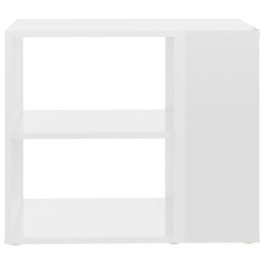 vidaXL Βοηθητικό Ντουλάπι Γυαλ. Λευκό 60x30x50cm από Επεξ. Ξύλο 1 τεμ.