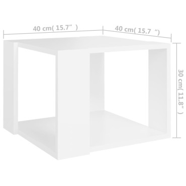 vidaXL Τραπεζάκι Σαλονιού Λευκό 40x40x30cm από Επεξεργασμένο Ξύλο 1 τεμ.