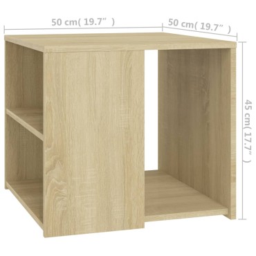 vidaXL Τραπέζι Βοηθητικό Sonoma Δρυς 50x50x45cm από Επεξ. Ξύλο 1 τεμ.