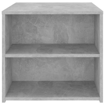 vidaXL Τραπέζι Βοηθητικό Γκρι Σκυροδέματος 50x50x45cm Επεξ. Ξύλο 1 τεμ.