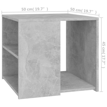 vidaXL Τραπέζι Βοηθητικό Γκρι Σκυροδέματος 50x50x45cm Επεξ. Ξύλο 1 τεμ.