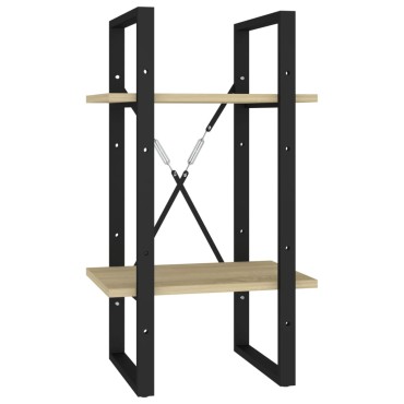 vidaXL Βιβλιοθήκη με 2 Ράφια Sonoma Δρυς 40x30x70cm Επεξ. Ξύλο 1 τεμ.