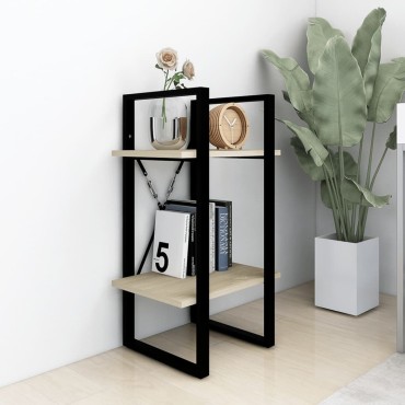 vidaXL Βιβλιοθήκη με 2 Ράφια Sonoma Δρυς 40x30x70cm Επεξ. Ξύλο 1 τεμ.