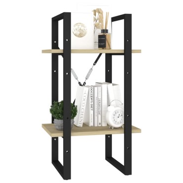 vidaXL Βιβλιοθήκη με 2 Ράφια Sonoma Δρυς 40x30x70cm Επεξ. Ξύλο 1 τεμ.
