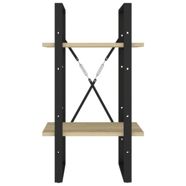 vidaXL Βιβλιοθήκη με 2 Ράφια Sonoma Δρυς 40x30x70cm Επεξ. Ξύλο 1 τεμ.
