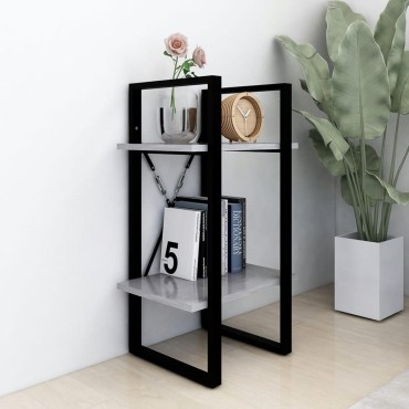 vidaXL Βιβλιοθήκη με 2 Ράφια Γκρι Σκυρ. 40x30x70cm Επεξ. Ξύλο 1 τεμ.