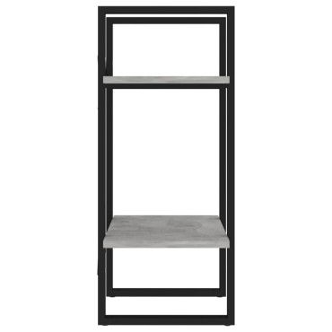 vidaXL Βιβλιοθήκη με 2 Ράφια Γκρι Σκυρ. 40x30x70cm Επεξ. Ξύλο 1 τεμ.