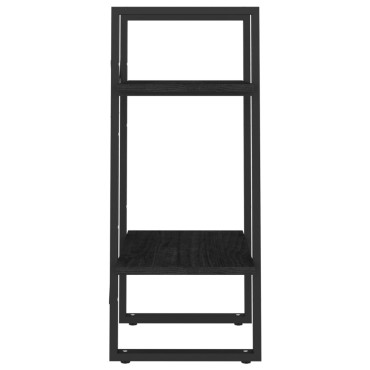 vidaXL Βιβλιοθήκη με 2 Ράφια Μαύρη 40x30x70cm από Μασίφ Ξύλο Πεύκου 1 τεμ.