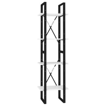 vidaXL Βιβλιοθήκη με 4 Ράφια Λευκή 40x30x140cm από Επεξ. Ξύλο 1 τεμ.