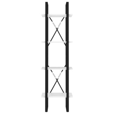 vidaXL Βιβλιοθήκη με 4 Ράφια Λευκή 40x30x140cm από Επεξ. Ξύλο 1 τεμ.