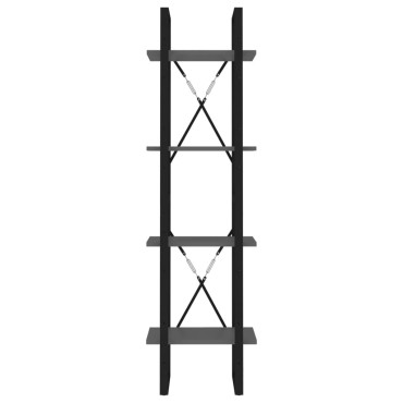 vidaXL Βιβλιοθήκη με 4 Ράφια Γκρι 40x30x140cm από Επεξ. Ξύλο 1 τεμ.