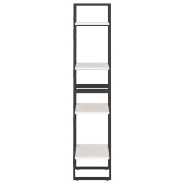 vidaXL Βιβλιοθήκη με 4 Ράφια Λευκή 40x30x140cm από Μασίφ Ξύλο Πεύκου 1 τεμ.