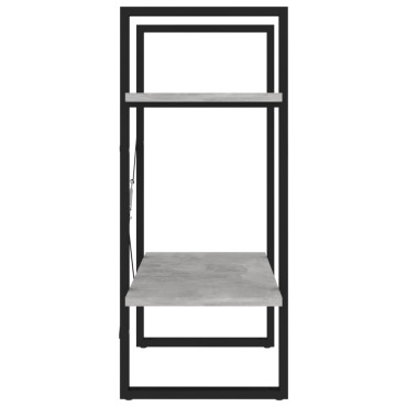 vidaXL Βιβλιοθήκη με 2 Ράφια Γκρι Σκυρ. 60x30x70cm Επεξ. Ξύλο 1 τεμ.