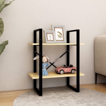 vidaXL Βιβλιοθήκη με 2 Ράφια 60x30x70cm από Μασίφ Ξύλο Πεύκου 1 τεμ.