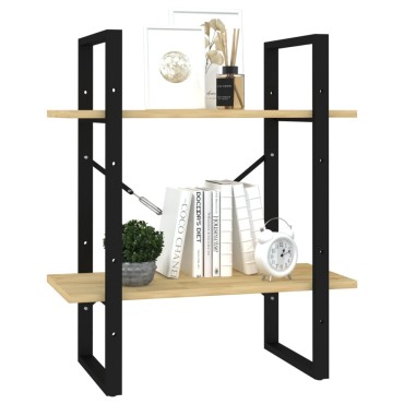 vidaXL Βιβλιοθήκη με 2 Ράφια 60x30x70cm από Μασίφ Ξύλο Πεύκου 1 τεμ.