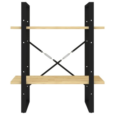 vidaXL Βιβλιοθήκη με 2 Ράφια 60x30x70cm από Μασίφ Ξύλο Πεύκου 1 τεμ.