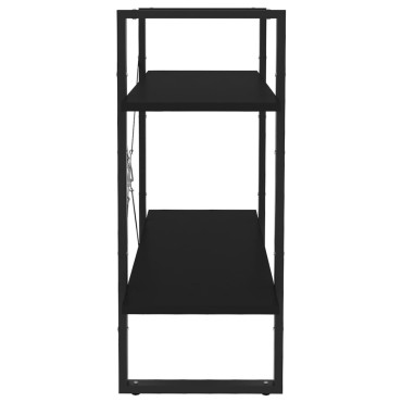 vidaXL Βιβλιοθήκη με 2 Ράφια Μαύρη 80x30x70cm από Επεξ. Ξύλο 1 τεμ.
