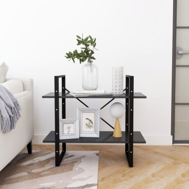 vidaXL Βιβλιοθήκη με 2 Ράφια Γκρι 80x30x70cm από Επεξ. Ξύλο 1 τεμ.