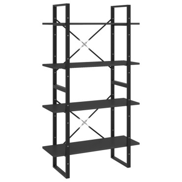 vidaXL Βιβλιοθήκη με 4 Ράφια Γκρι 80x30x140cm από Επεξ. Ξύλο 1 τεμ.