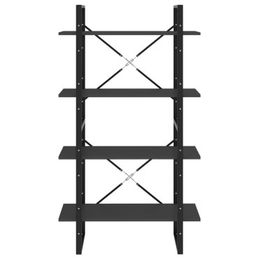 vidaXL Βιβλιοθήκη με 4 Ράφια Γκρι 80x30x140cm από Επεξ. Ξύλο 1 τεμ.