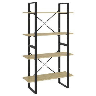 vidaXL Βιβλιοθήκη με 4 Ράφια Sonoma Δρυς 80x30x140cm από Επεξ. Ξύλο 1 τεμ.