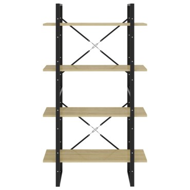 vidaXL Βιβλιοθήκη με 4 Ράφια Sonoma Δρυς 80x30x140cm από Επεξ. Ξύλο 1 τεμ.