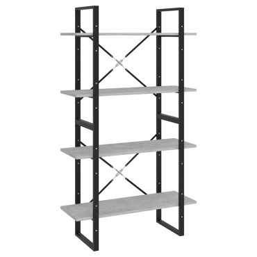 vidaXL Βιβλιοθήκη με 4 Ράφια Γκρι Σκυρ. 80x30x140cm από Επεξ. Ξύλο 1 τεμ.