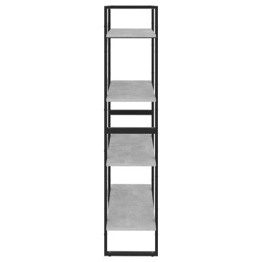 vidaXL Βιβλιοθήκη με 4 Ράφια Γκρι Σκυρ. 80x30x140cm από Επεξ. Ξύλο 1 τεμ.