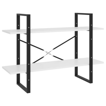 vidaXL Βιβλιοθήκη με 2 Ράφια Λευκή 100x30x70cm από Επεξ. Ξύλο 1 τεμ.